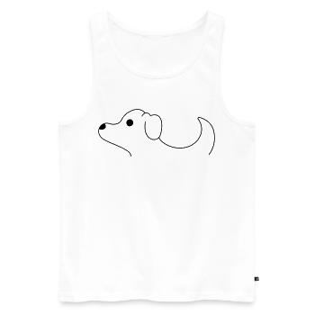 T-shirt pour femme et homme avec chien - Débardeur bio Premium Homme - blanc - Devant - Michal (187cm)