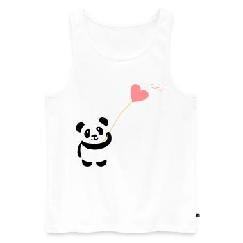 panda herz niedlich luftballon bär groß dick kusch - Männer Premium Bio Tank Top - Weiß - Vorne - AI Model Male 178 light (178cm)