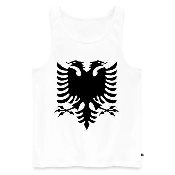 Drapeau de l’Albanie - Débardeur bio Premium Homme - blanc - Devant - AI Model Male 178 light (178cm)