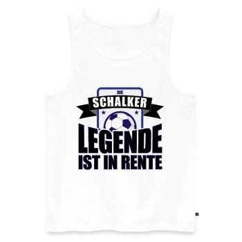 Die Schalker Legende ist in Rente | Schalke Spruch - Männer Premium Bio Tank Top - Weiß - Vorne - Michal (187cm)
