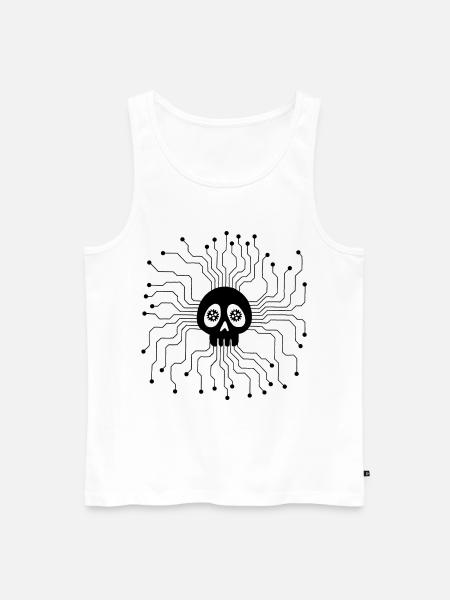 Black microprocessor skull - Men's Premium Organic Tank Top - white