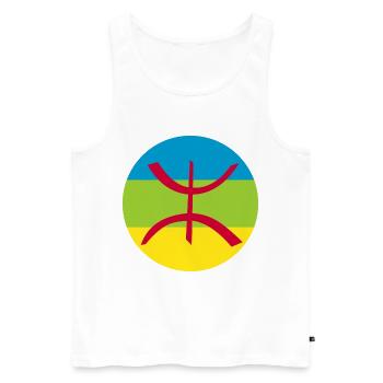 Aufkleber Berber Flagge Roundel Amazon - Männer Premium Bio Tank Top - Weiß - Vorne - AI Model Male 178 light (178cm)