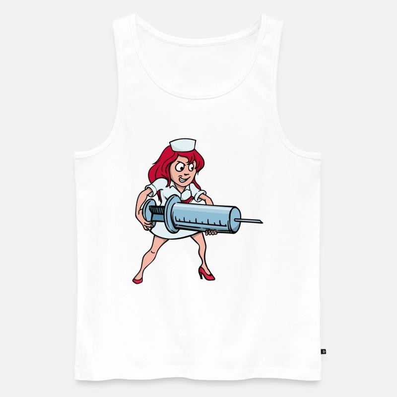 Krankenschwester Spritze Injektion Impfung Beruf - Männer Premium Bio Tank Top - Weiß