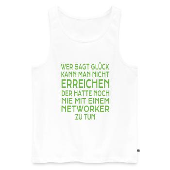 Network Marketing Geschenk - Männer Premium Bio Tank Top - Weiß - Vorne - Michal (187cm)