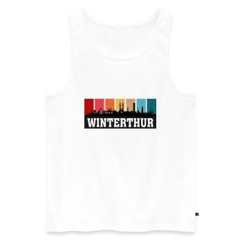 Winterthur Schweiz Reise Souvenir Skyline - Männer Premium Bio Tank Top - Weiß - Vorne - AI Model Male 178 light (178cm)
