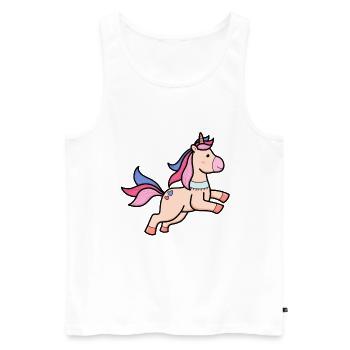 Cute Kawaii Pastel Unicorn Magical Pony - Men's Premium Organic Tank Top - white - Front - Michal (187cm)