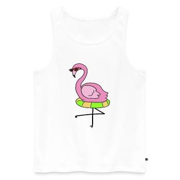 Holiday Flamingo Cool Holiday Island Summer Sun - Men's Premium Organic Tank Top - white - Front - Michal (187cm)