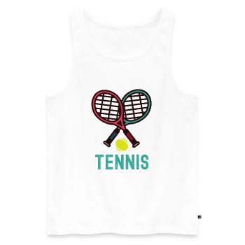 Tennis - Men's Premium Organic Tank Top - white - Front - Michal (187cm)