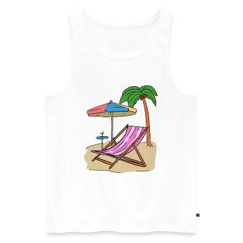 Vacances Palmen plage île Loisirs Mer - Débardeur bio Premium Homme - blanc - Devant - Michal (187cm)