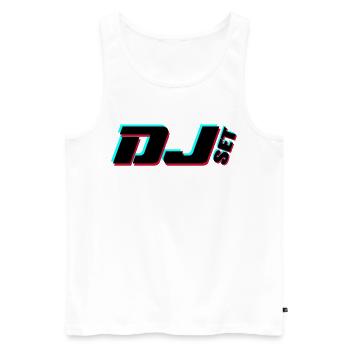 Dj - Men's Premium Organic Tank Top - white - Front - Michal (187cm)