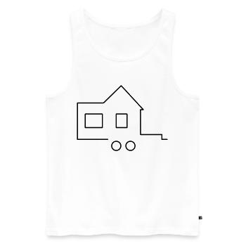 Tiny House - Männer Premium Bio Tank Top - Weiß - Vorne - AI Model Male 178 light (178cm)