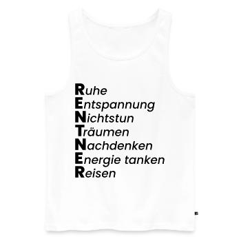 Rentner - Männer Premium Bio Tank Top - Weiß - Vorne - Michal (187cm)