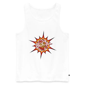 Explosion, bomb, explosion, bomb # - Men's Premium Organic Tank Top - white - Front - AI Model Male 178 light (178cm)