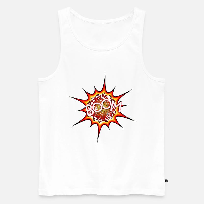 Explosion, Bombe, Explosion, Bombe # - Männer Premium Bio Tank Top - Weiß