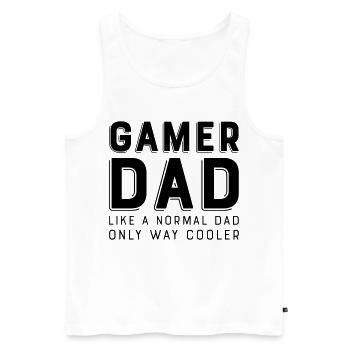 Gamer Dad - Männer Premium Bio Tank Top - Weiß - Vorne - Michal (187cm)