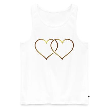 Zwei Herzen, zwei Herzen, Herz, Liebe, heiraten* - Männer Premium Bio Tank Top - Weiß - Vorne - Michal (187cm)