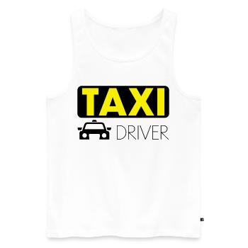 Taxi driver - Men's Premium Organic Tank Top - white - Front - Michal (187cm)