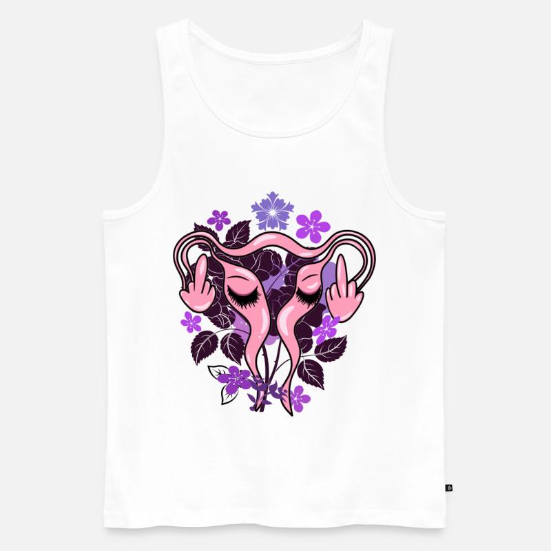 Blumen Uterus Pro-Choice Eierstöcke - Männer Premium Bio Tank Top - Weiß