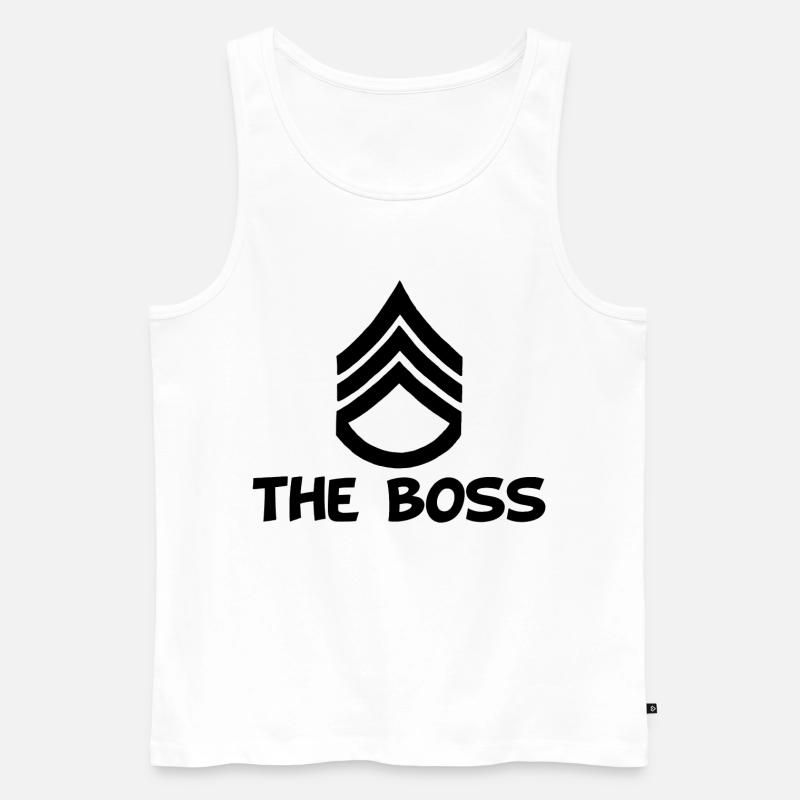 Der (schwarze) Chef - Männer Premium Bio Tank Top - Weiß