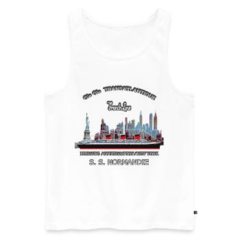 OCEAN LINER NORMANDIE NEW YORK LOUIS RUNEMBERG ADAGP - Men's Premium Organic Tank Top - white - Front - AI Model Male 178 light (178cm)