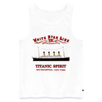 TITANIC SPIRIT KREATION LOUIS RUNEMBERG ADAGP - Männer Premium Bio Tank Top - Weiß - Vorne - AI Model Male 178 light (178cm)