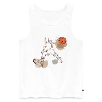 basket- - Débardeur bio Premium Homme - blanc - Devant - Michal (187cm)