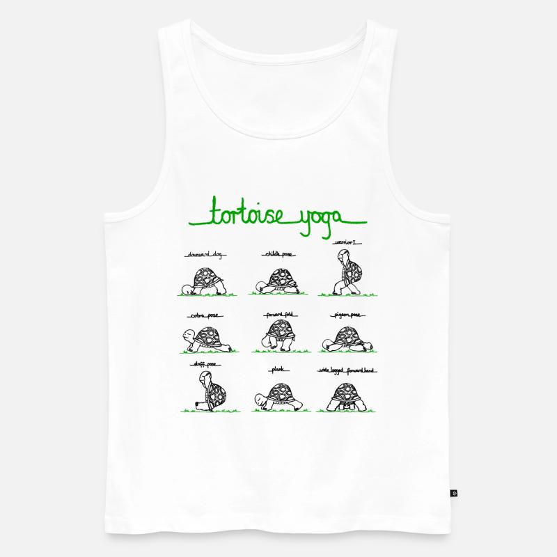 Schildkröteyoga - Männer Premium Bio Tank Top - Weiß
