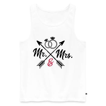 Mr. And Mrs. - Männer Premium Bio Tank Top - Weiß - Vorne - AI Model Male 178 light (178cm)