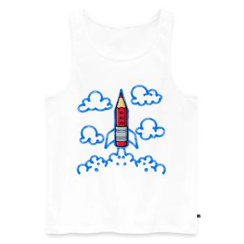 School start School start First school day School - Men's Premium Organic Tank Top - white - Front - AI Model Male 178 light (178cm)