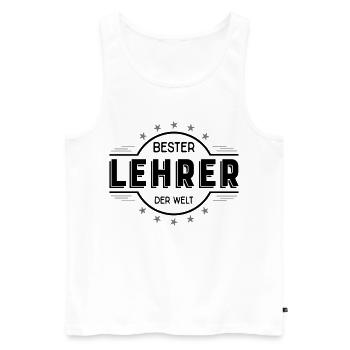 Bester Lehrer der Welt - Geschenk für Lehrer - Männer Premium Bio Tank Top - Weiß - Vorne - Michal (187cm)