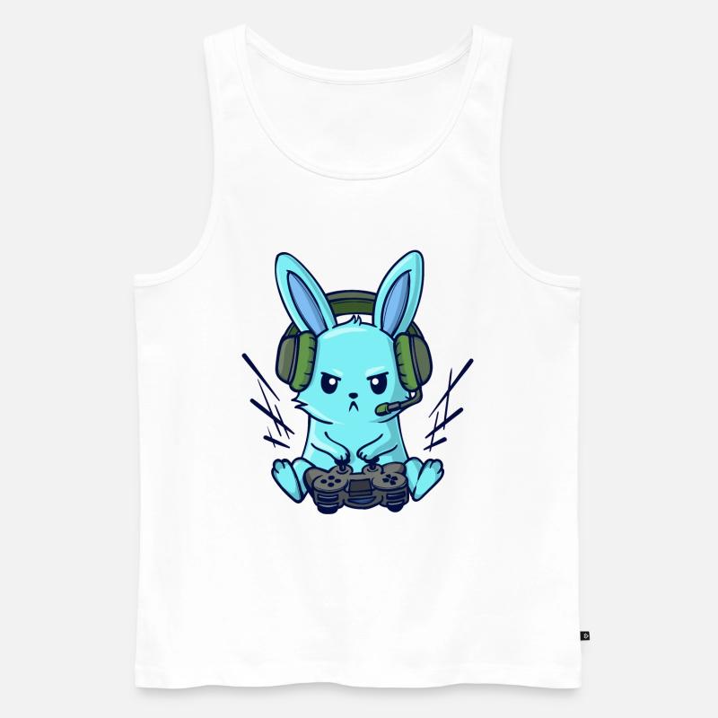 Gaming Controller Zocker Konsole Videogames - Männer Premium Bio Tank Top - Weiß