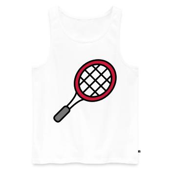 Raquette de tennis - Débardeur bio Premium Homme - blanc - Devant - Michal (187cm)