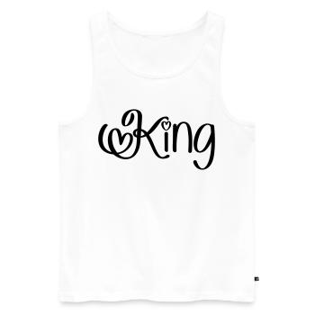 King with heart - Men's Premium Organic Tank Top - white - Front - Michal (187cm)