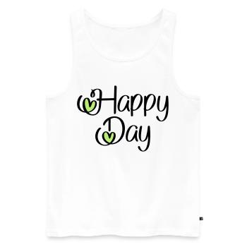 Happy Day - Débardeur bio Premium Homme - blanc - Devant - AI Model Male 178 light (178cm)