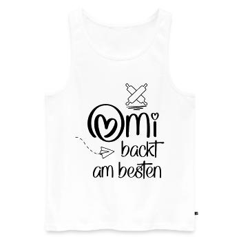 Omi backt am besten - Männer Premium Bio Tank Top - Weiß - Vorne - Michal (187cm)