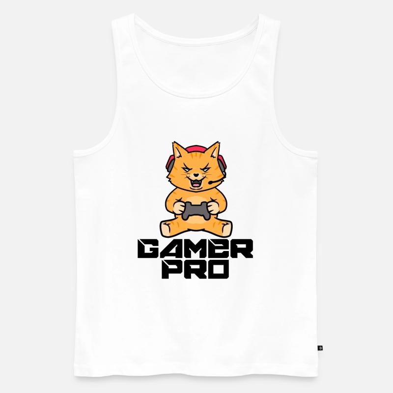 Gamer Zocker Headset Controller Videogames - Männer Premium Bio Tank Top - Weiß