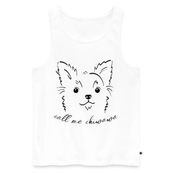 Call me Chiwawa süsser kleiner Hund Chihuahua - Männer Premium Bio Tank Top - Weiß - Vorne - AI Model Male 178 light (178cm)