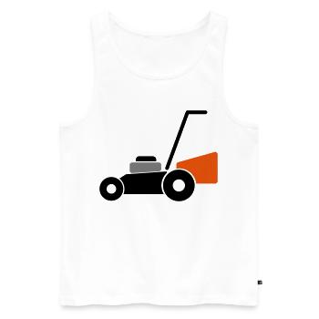 Rasenmäher - Männer Premium Bio Tank Top - Weiß - Vorne - Michal (187cm)