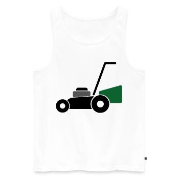 Rasenmäher - Männer Premium Bio Tank Top - Weiß - Vorne - Michal (187cm)