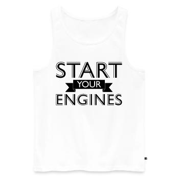 Funny Gifts for Men - Men's Premium Organic Tank Top - white - Front - Michal (187cm)