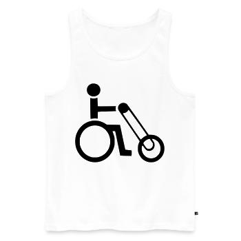 Utilisateur de fauteuil roulant avec symbole de handbike * - Débardeur bio Premium Homme - blanc - Devant - Michal (187cm)