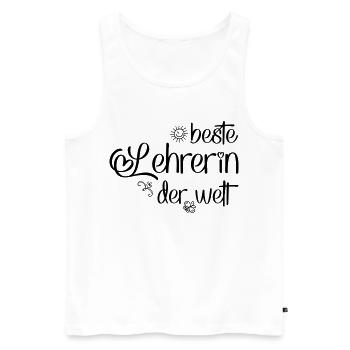 Beste Lehrerin der Welt - Männer Premium Bio Tank Top - Weiß - Vorne - Michal (187cm)