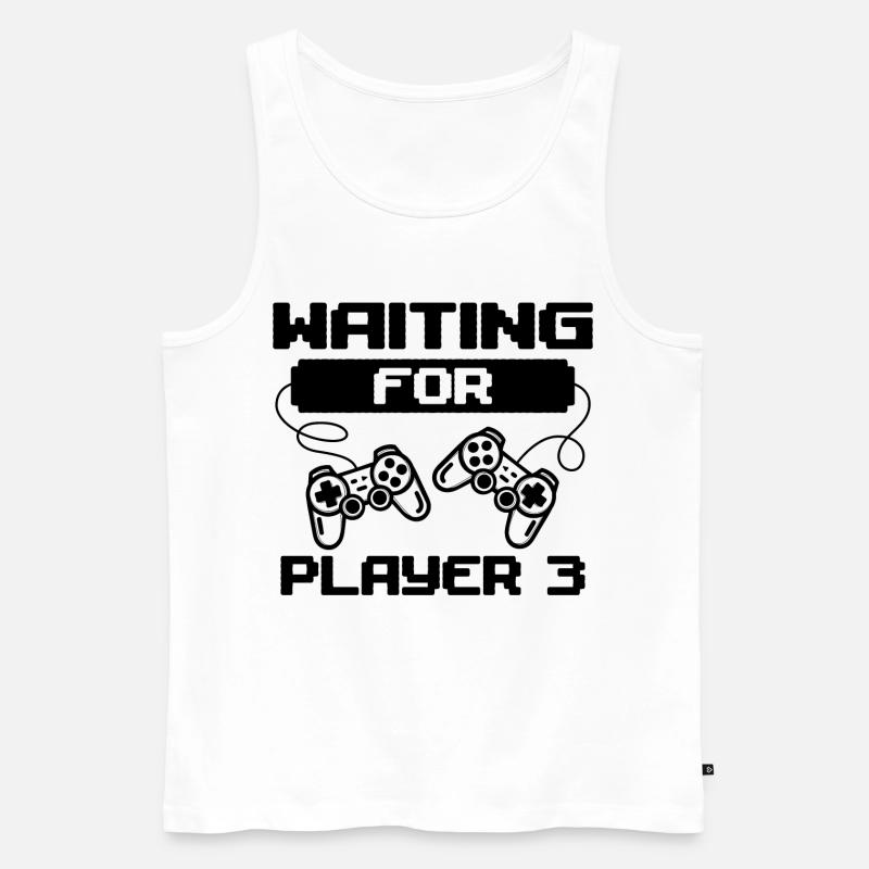 Gamer Zocker Schwanger Controller Statement - Männer Premium Bio Tank Top - Weiß