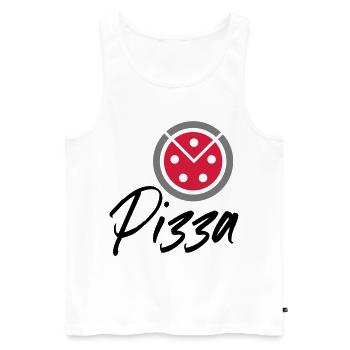 Pizza - Männer Premium Bio Tank Top - Weiß - Vorne - AI Model Male 178 light (178cm)