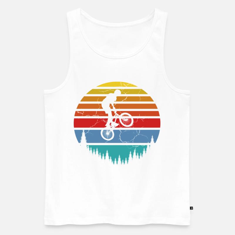 Fahrradfahrer, Biker - Männer Premium Bio Tank Top - Weiß