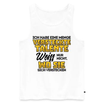 Lustig Witz Cool Statement - Männer Premium Bio Tank Top - Weiß - Vorne - Michal (187cm)