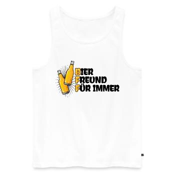 Bier Beste Freunde Lustige Sprüche - Männer Premium Bio Tank Top - Weiß - Vorne - Michal (187cm)