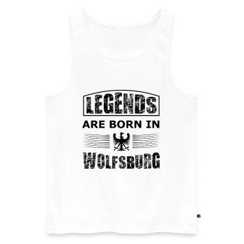 Wolfsburg Légendes - Débardeur bio Premium Homme - blanc - Devant - Michal (187cm)