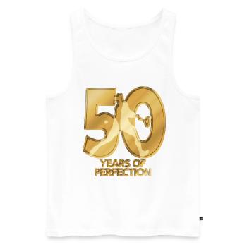 50 Jahre - Männer Premium Bio Tank Top - Weiß - Vorne - Michal (187cm)