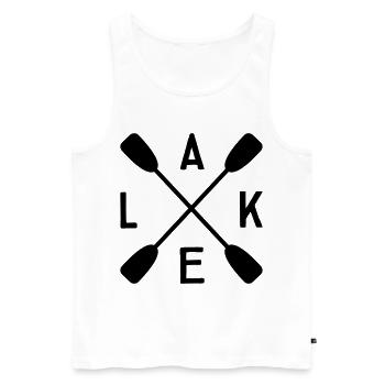 Lac Lake - Débardeur bio Premium Homme - blanc - Devant - Michal (187cm)